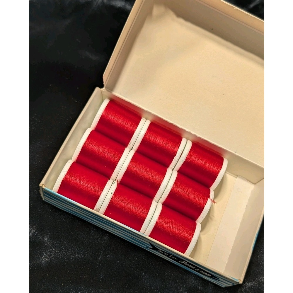 VTG Gudebrod Gudewind Thread Box Set Scarlet 326 Rod Winding Fly Tying